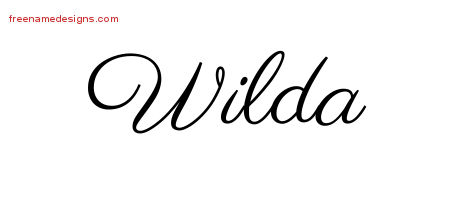 Classic Name Tattoo Designs Wilda Graphic Download