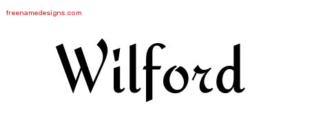 Calligraphic Stylish Name Tattoo Designs Wilford Free Graphic
