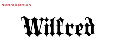 Old English Name Tattoo Designs Wilfred Free Lettering