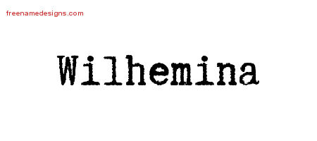 Typewriter Name Tattoo Designs Wilhemina Free Download