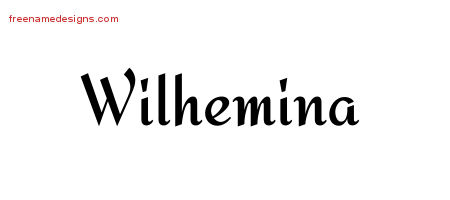 Calligraphic Stylish Name Tattoo Designs Wilhemina Download Free
