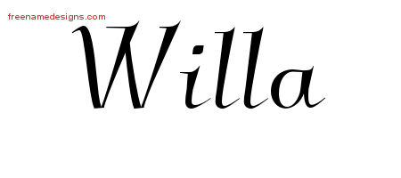Elegant Name Tattoo Designs Willa Free Graphic