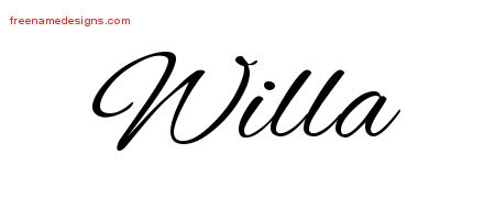 Cursive Name Tattoo Designs Willa Download Free