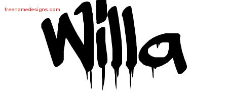 Graffiti Name Tattoo Designs Willa Free Lettering