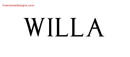 Regal Victorian Name Tattoo Designs Willa Graphic Download