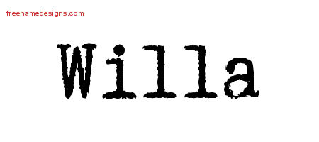 Typewriter Name Tattoo Designs Willa Free Download