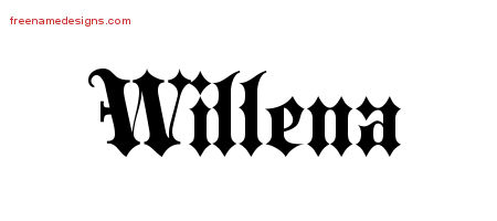 Old English Name Tattoo Designs Willena Free