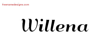 Art Deco Name Tattoo Designs Willena Printable