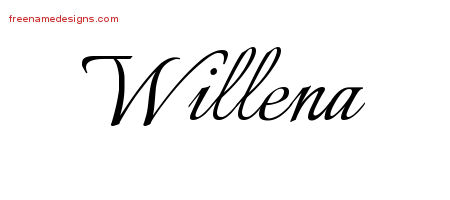 Calligraphic Name Tattoo Designs Willena Download Free