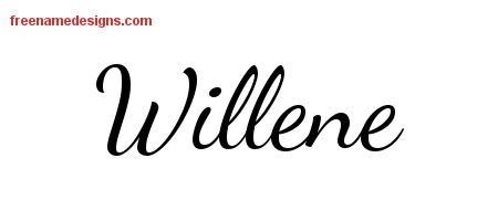 Lively Script Name Tattoo Designs Willene Free Printout