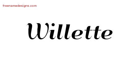 Art Deco Name Tattoo Designs Willette Printable