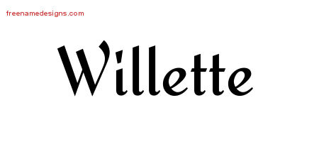 Calligraphic Stylish Name Tattoo Designs Willette Download Free