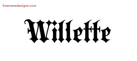 Old English Name Tattoo Designs Willette Free