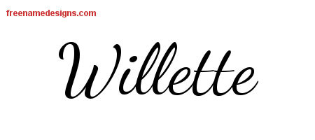 Lively Script Name Tattoo Designs Willette Free Printout