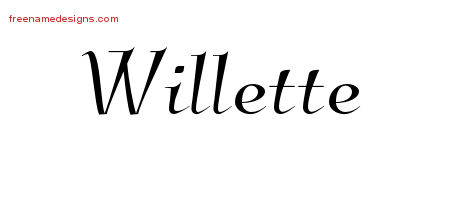 Elegant Name Tattoo Designs Willette Free Graphic