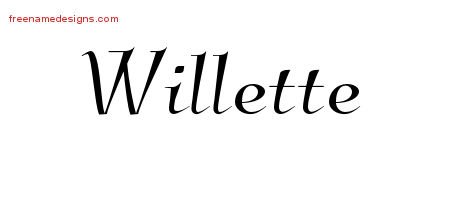 Elegant Name Tattoo Designs Willette Free Graphic