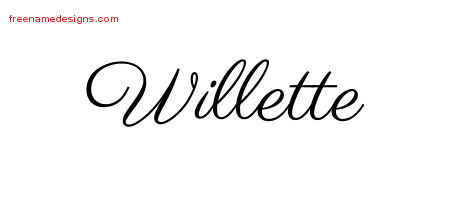 Classic Name Tattoo Designs Willette Graphic Download