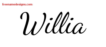 Lively Script Name Tattoo Designs Willia Free Printout