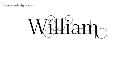 Decorated Name Tattoo Designs William Free Lettering