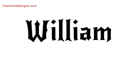 Gothic Name Tattoo Designs William Free Graphic