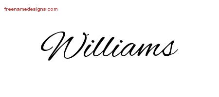 Cursive Name Tattoo Designs Williams Free Graphic