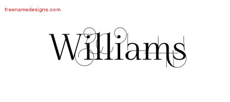 Decorated Name Tattoo Designs Williams Free Lettering