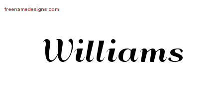 Art Deco Name Tattoo Designs Williams Graphic Download
