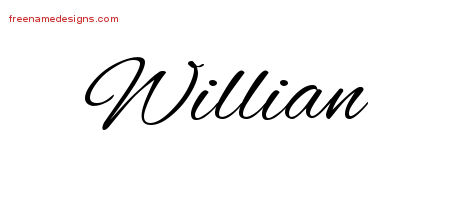 Cursive Name Tattoo Designs Willian Free Graphic
