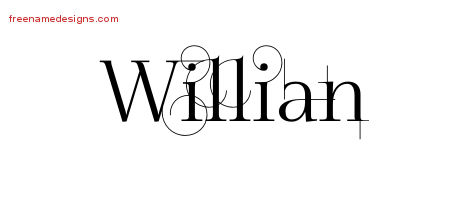 Decorated Name Tattoo Designs Willian Free Lettering