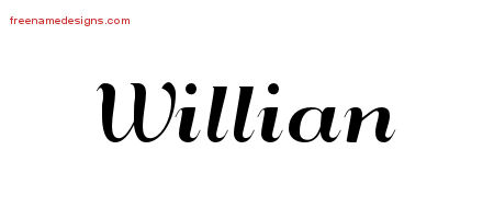 Art Deco Name Tattoo Designs Willian Graphic Download