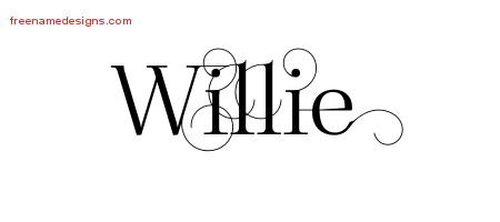 Decorated Name Tattoo Designs Willie Free Lettering