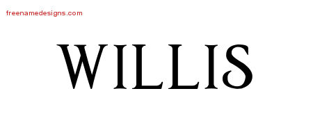 Regal Victorian Name Tattoo Designs Willis Printable