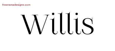 Vintage Name Tattoo Designs Willis Free Printout
