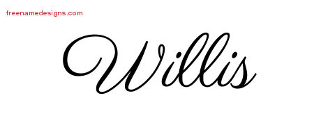 Classic Name Tattoo Designs Willis Printable