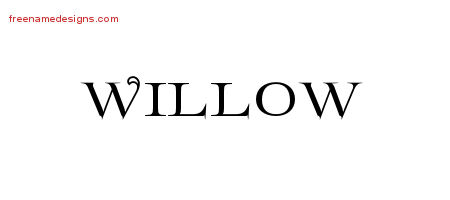 Flourishes Name Tattoo Designs Willow Printable