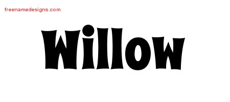 Groovy Name Tattoo Designs Willow Free Lettering