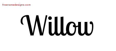 Handwritten Name Tattoo Designs Willow Free Download