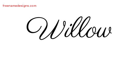 Classic Name Tattoo Designs Willow Graphic Download