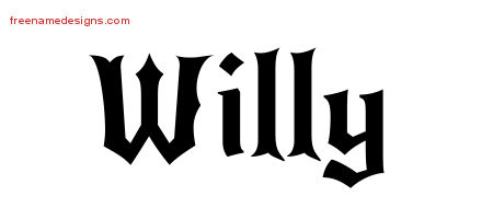 Gothic Name Tattoo Designs Willy Download Free