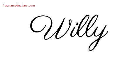 Classic Name Tattoo Designs Willy Printable