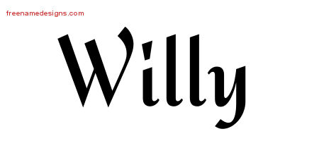 Calligraphic Stylish Name Tattoo Designs Willy Free Graphic