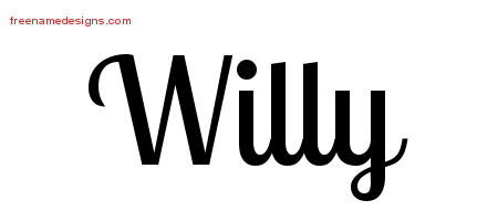Handwritten Name Tattoo Designs Willy Free Printout