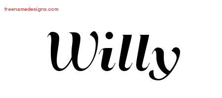 Art Deco Name Tattoo Designs Willy Graphic Download