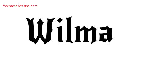 Gothic Name Tattoo Designs Wilma Free Graphic