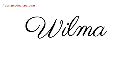 Classic Name Tattoo Designs Wilma Graphic Download