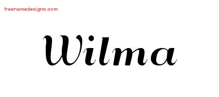 Art Deco Name Tattoo Designs Wilma Printable