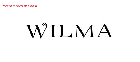 Flourishes Name Tattoo Designs Wilma Printable
