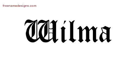 Blackletter Name Tattoo Designs Wilma Graphic Download