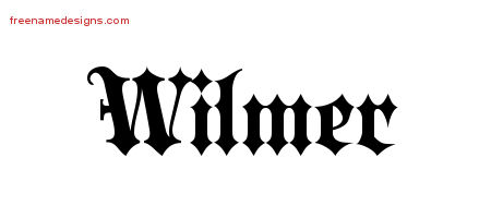 Old English Name Tattoo Designs Wilmer Free Lettering