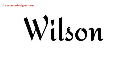 Calligraphic Stylish Name Tattoo Designs Wilson Free Graphic